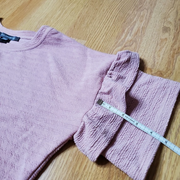 French Connection Pink Ruffled Sleeve Top Size XS - Picture 10 of 10